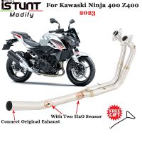 Motorcycle Exhaust Systems For Kawasaki Ninja 400 Z400 2023 Modified Slip On Front Link Pipe Escape Connect Original Muffler