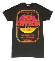 Led Zeppelin Wembley 1971 Dark สีเทา T เสื้ออย่างเป็นทางการ Reissue นุ่ม