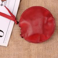 ﹊ Real Cowhide Coin Bag Money Purse Vintage Round Cash Pocket High Quality Genuine Tanner Leather Clutch Women Mini Wallets New