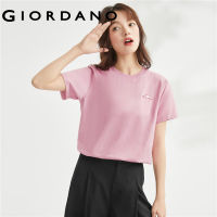 GIORDANO ผู้หญิง เสื้อยืดคอกลมแขนสั้นผ้าฝ้ายถักลายแมว Free Shipping 13323405 105