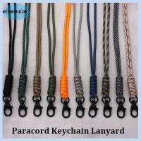 ELLENOUISE 10 รูปแบบ มีความแข็งแรงสูง ป้องกันตัวเอง พวงกุญแจ พวงกุญแจ Paracord หัวเข็มขัดหมุนได้ สายร่มชูชีพ