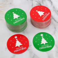 50Pcs Tag Krismas Christmas tag colorful round happy new year gift packaging box decoration product thank you label DIY handmade gift tag Christmas pa