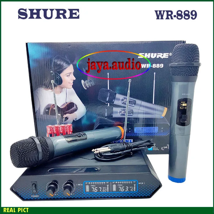 Mic Wireless Shure WR 889 Mik Tanpa Kabel SHURE WR889 Dua Microphone