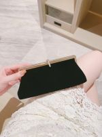 Black dinner clutch bag annual meeting party handbag velvet small bag for women retro banquet handbag crossbody for women 【JYUE】