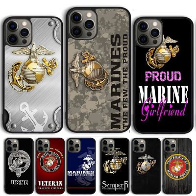 「16- digits」 USMC Marine Corps เคสโทรศัพท์สำหรับ iPhone 13 12 Pro Max Mini 11 Pro Max XS X XR 5 6S 7 8 Plus SE 2020 Coque Shell