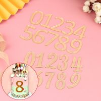 【CW】▩  1Set 0-9 Number Gold for Wedding Anniversary Birthday Decoration Digital Toppers Flag