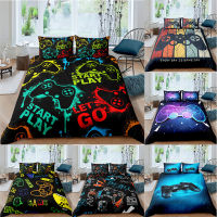 23 Pcs Gamer Duvet Cover Set Bedding Queen King Kids Boys Girls Bed Set Game Quilt Cover Comforter Cover Bedding Set