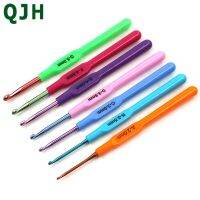 7 Sizes Aluminum Plastic Handle Crochet Hook Weave Knit Needles Set 2.0-5m PRO