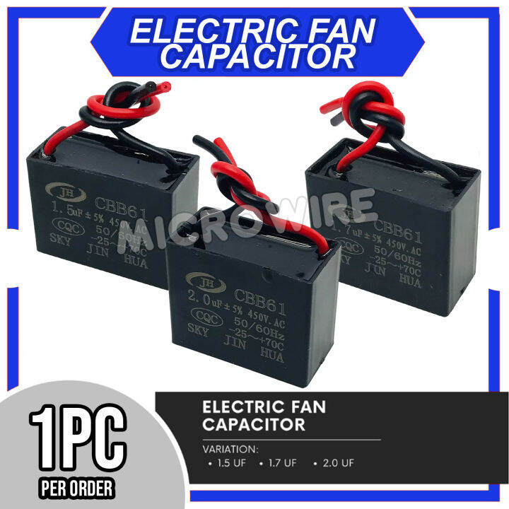 Electric Fan Capacitor (1.5UF 1.7UF 2.0UF) Lazada PH