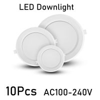 ไฟส่องสว่างไฟสปอตไลท์ติดเพดาน AC110V ไฟดาวน์ไลท์ Led 220V แบบกลม6W 10W 14W 24W