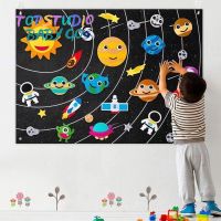 Topstudio Baby Go  Outer Space Felt Story Board Set 3.5 Ft Solar System Universe Storytelling Flannel Interactive Play Kit With Hooks Astronaut Planets Alien Galaxy Reusable Wall Hanging Gift For Boys Girls