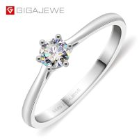 0.3ct GIGAJEWE 4มม. ตัดรอบ D VVS1 Moissanite 925เงินทดสอบผ่านแฟชั่นแฟนสาว