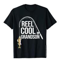 Kids Reel Cool Grandson Walleye Fishin Fisherman Grandson Gift T-Shirt Top T-Shirts For Men Leisure Tops Shirt New Cotton