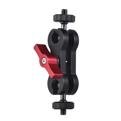 Magic Arm Monitor Mount w/ Double Ballheads +1/4" Screw for Camera Field Monitor LED Video Light Camera Cage