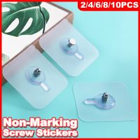 【cw】 2 10Pcs Strong Adhesive Seamless Sticky Wall Hook Nail Mounting Rack Screw Rod Non Marking Screw Stickers Wall Picture Hook Kits