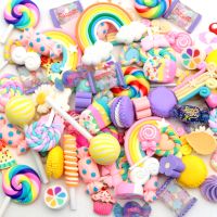 100 Pcs Candy Material Kit 3D Resin Flat Cabochons Embellishment Apple Diy Wedding Hairpin accessories Scrapbook Craft Randomly