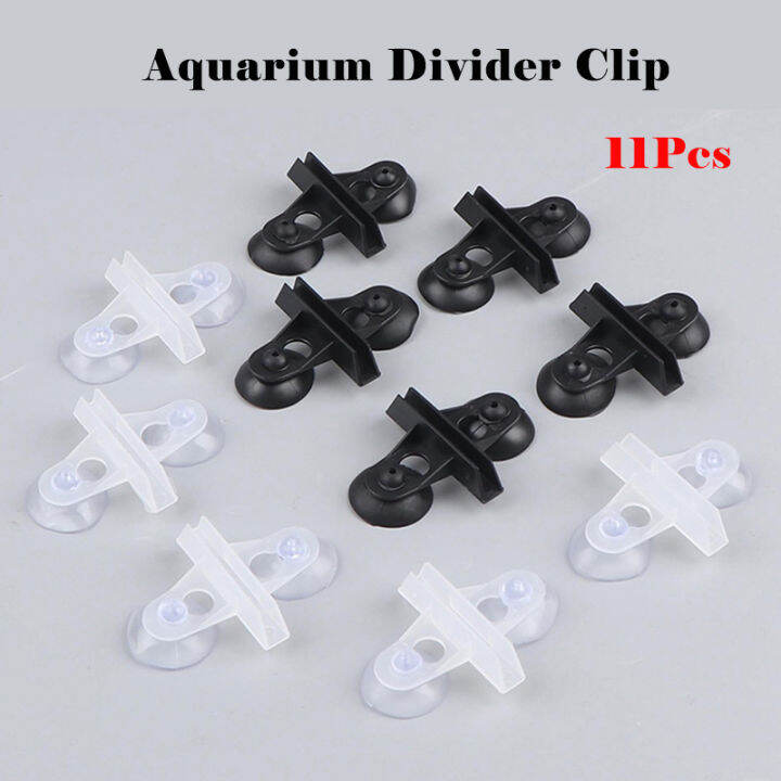 11Pcs Aquarium Divider Clip Fish Tank Plastic Dual Suction Cup Divider