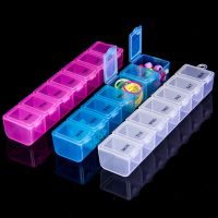 [HOT ZUQIOULZHJWG 517] 7กริด7วันรายสัปดาห์ Candy Pill Case ยาแท็บเล็ต Dispenser Organizer กล่องยา Splitters Pill Storage Organizer คอนเทนเนอร์