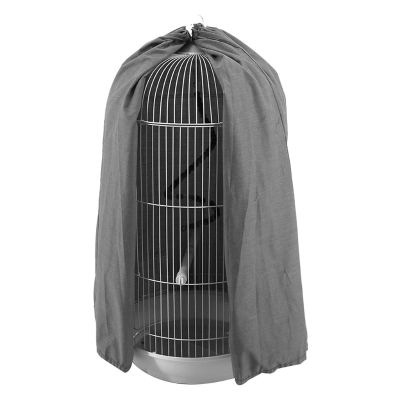 กรงนกสีเทาครอบคลุมกระโปรงอุปกรณ์เสริมหน้าจอสำหรับนกแก้ว Love Birds Budgies Keep Warm Night Blackout Cage Cover