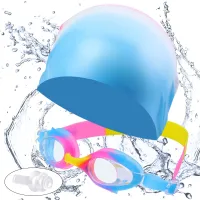 Waterproof Swim Goggles Swimming Pool Swim Glasses Eyewear Silicone Swim Cap  For Toddler Children Water Sports Supplies Goggles