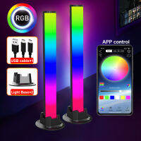 ใหม่หลอดไฟ LED ไฟควบคุมเสียง RGB เพลงจังหวะไฟรถกระบะโคมไฟ App ควบคุม RGB ที่มีสีสันโดยรอบแถบไฟ LED ตกแต่งไฟ