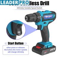 88VF 220V AC Cordless Electric Drill Flat ScrewDriver Li-Ion Batery Rechargeable 18+1 Torque Hand Power Tool