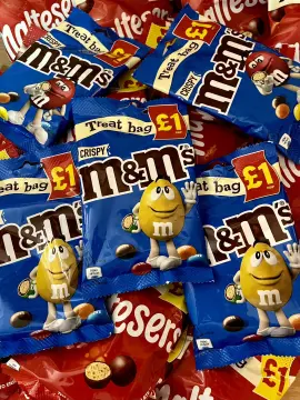 M&M Crispy Treat Bag - 77g - Pack of 8