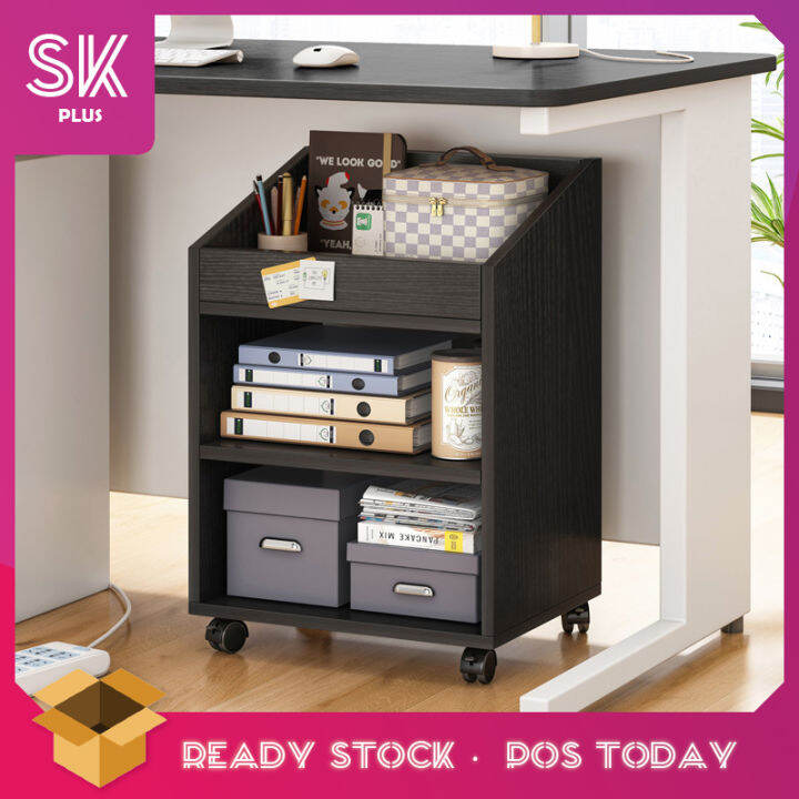 SKplus Small Bookshelf With Wheels Office Storage Artifact Under Desk