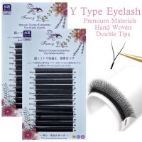 Y Type Eyelashes Extension Hand Mink Lashes Natural Soft Double Tips Thickness 0.07mm Y Shape Eyelashes Extension