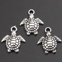 【CC】☽✣■  30pcs  Color Zinc Alloy Turtle Charms Pendant Jewelry Findings Necklace A2779