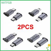 NXTFGB 2PCS อะลูมิเนียมอัลลอยด์ ตัวแปลง USB ขนาดเล็ก 480Mbps โทรศัพท์มือถือสำหรับมือถือ อะแดปเตอร์ OTG มินิมินิ การชาร์จอย่างรวดเร็ว ปลั๊กชาร์จไฟ แล็ปท็อป