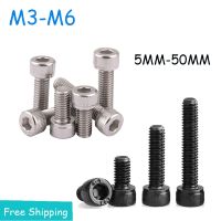 10 PCS M3 M4 M5 M6 M8 A2 Stainless Steel Black grade 12.9 steel DIN912 Hexagon Hex Socket Head Cap Allen Bolt Screw L 5MM-6MM