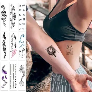 Bộ hình xăm nàng tiên cá tạm thời cho trẻ em cơ thể tatoo