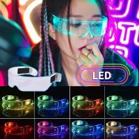 【OKADI】แว่นตาเรืองแสง LED แว่นตาปาร์ตี้ 7 สี แว่นตาไฟกระพริบ แว่นตามีไฟ แว่นตาตาราง