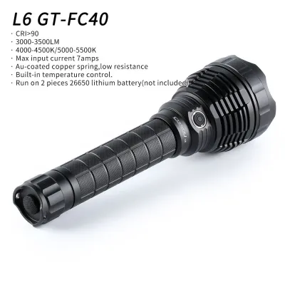 Black Convoy L6 flashlight ,GT-FC40 high CRI LED,26650 flashlight