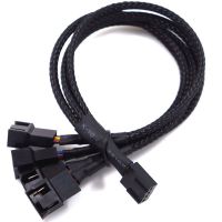 ‘；【-【=】 High Quality 4 Pin Pwm Fan Cable 1 To 2/3/4 Ways Splitter Black Sleeved 27Cm Extension Cable Connector 4Pin PWM Extension Cables