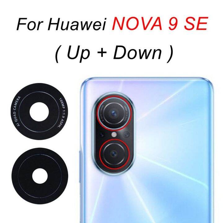 กระจกกล้องถ่ายรูปหลังด้านหลังด้านหลังสำหรับ-nova-9-pro-nova-9-se-อุปกรณ์ทดแทน-สติ๊กเกอร์กาวติด-nam-lx9-jln-lx1-jln-lx3-rte-al00