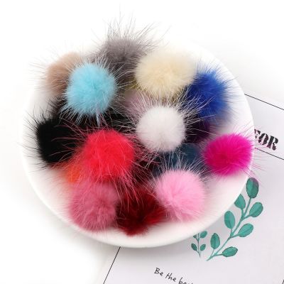 25/30mm Colorful Soft Mink Fur Balls Pompoms for Headdress Key Chain Ornament Decor DIY Clothing Shoes Hats Supplies 10/12pcs