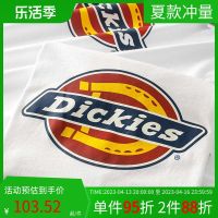 ♀Dickies Dicks เสื้อยืดพิมพ์ลายคลาสสิกแขนสั้นของผู้ชายคอกลมความงามตามกระแสของผู้หญิงคู่หลวมฤดูร้อน