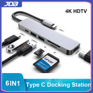 JDB Bộ Chuyển Đổi Hub USB C 6 Trong 1 Mới, Dock USB 3.0 Kép, HDMI thumbnail