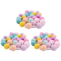 3 Pcs Wool Felt Ball Garland Colorful Pom Pom Garland for Mardi Gras Easter Halloween Thanksgiving Christmas Decor