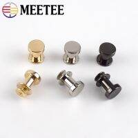 Meetee 10/20pcs 11/13/15mm Flat Head Screws Nail Rivet Buckle Bags Strap Decor Foot Screw Nails Clasp DIY Hardware Accessories