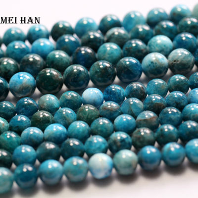 Meihan Free shipping natural Cost-effective 9.5-10mm blue apatite smooth round loose gemstone beads for jewelry making diy