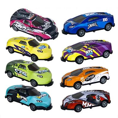 8 Pcs Stunt Toy Car  Jumping Stunt Car  Pull Back Vehicles  Alloy Pull Back Catapult Car Mini Car Models Game Prizes