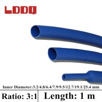 LDDQ 1m Heat shrink Tube 3:1 Blue Adhesive Glue Lined Tubing Tube Waterproof Inner Diameter 3.2/4.8/6.4/7.9/9.5/12.7/19.1/25.4mm Cable Management