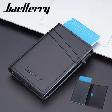 Smart Wallet Card Holder Metal Thin Slim Men Women Wallets Pop Up