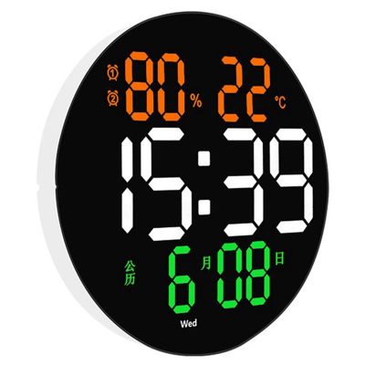 Digital Wall Clock with Alarms and Temperature for Home Living Room Decoration