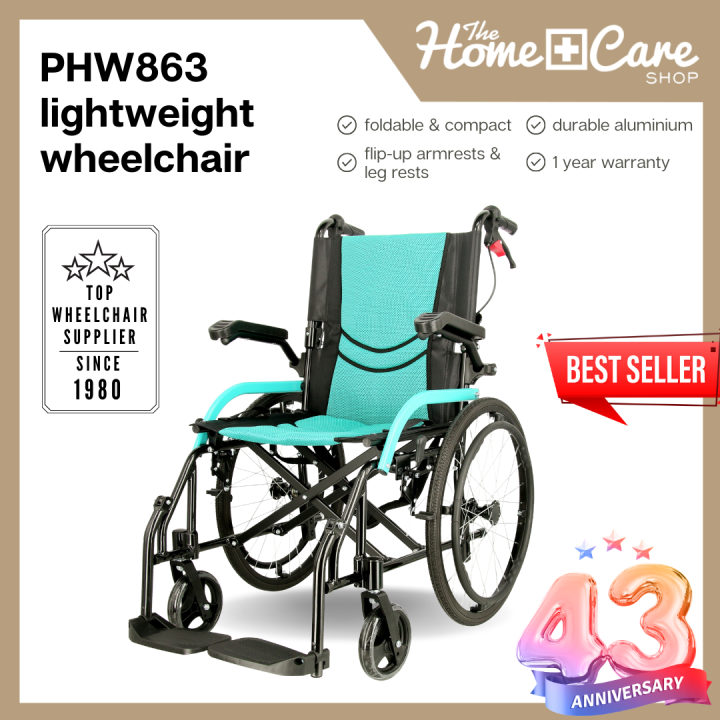 Lifeplus PHW863 Ultra Lightweight Wheelchair Aluminium Frame 11kg 20