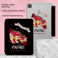 เคสแท็บเล็ต ลายเชอร์รี่ น้ําหนักเบา สีดํา สําหรับ iPad Pro11 "Pro12.9" 2020 2021 Air4 Air5 GEN7 8 9 Air1 Air2 Air3 mini4 5 6