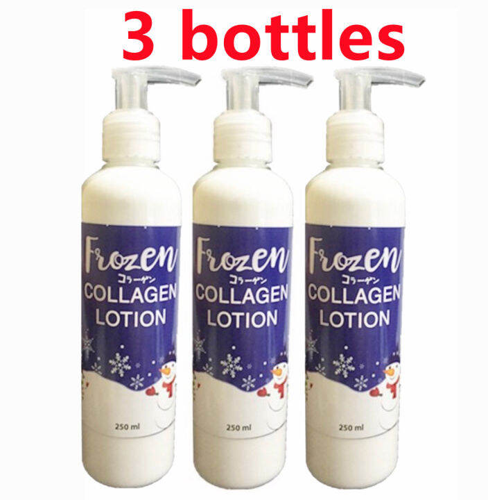 3 bottles FROZEN COLLAGEN LOTION 250ml whitening x10 lotion Lazada PH